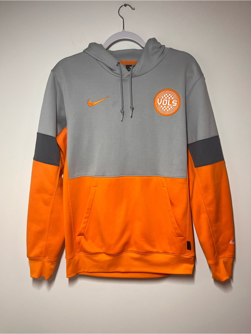 Nike TN football Men’s Gray and Orange Pullover Hoodie with Vols Logo